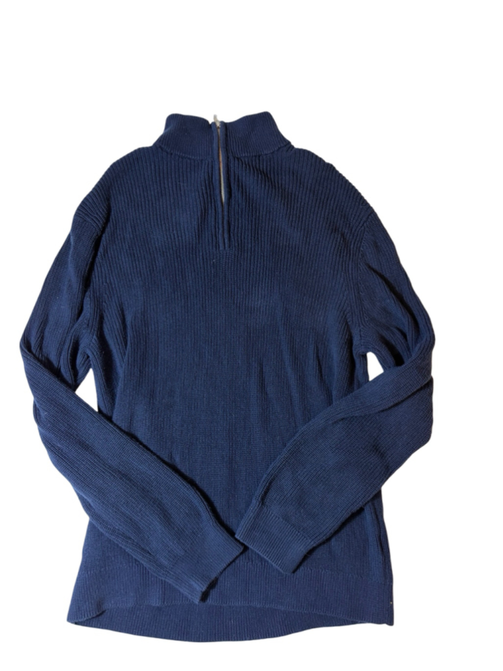 Quince Organic Cotton Fisherman Half Zip Sweater Navy Size XL
